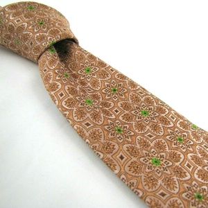 ROBERT TALBOTT Tie Lime Green Floral Jacquard